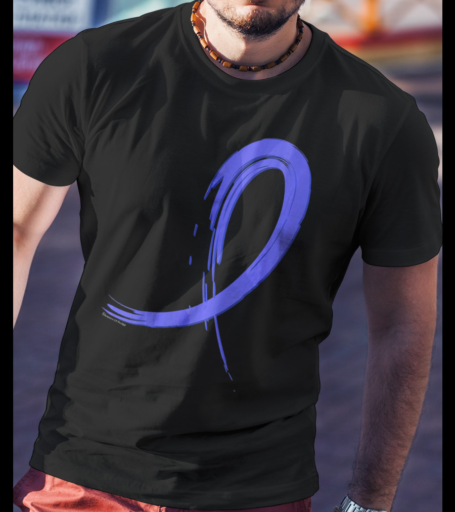 Colon Cancer Blue Graffiti Ribbon Awareness T-Shirt