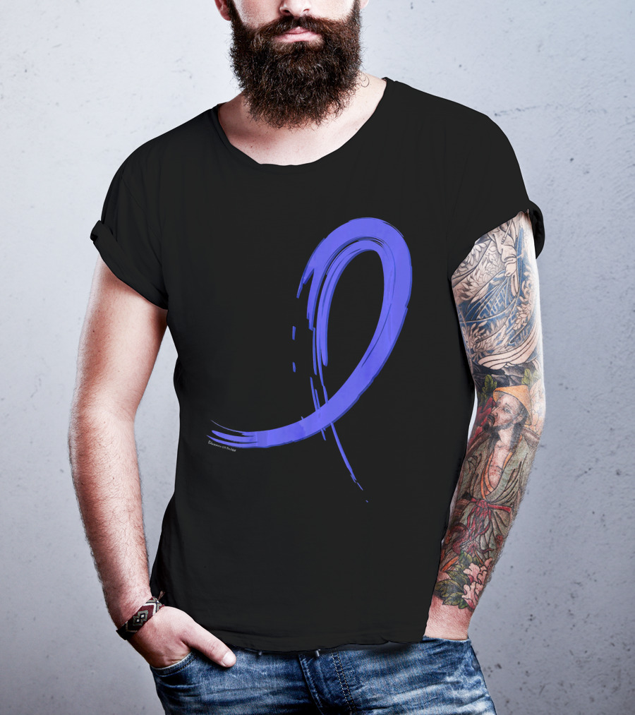 Colon Cancer Blue Graffiti Ribbon Awareness T-Shirt