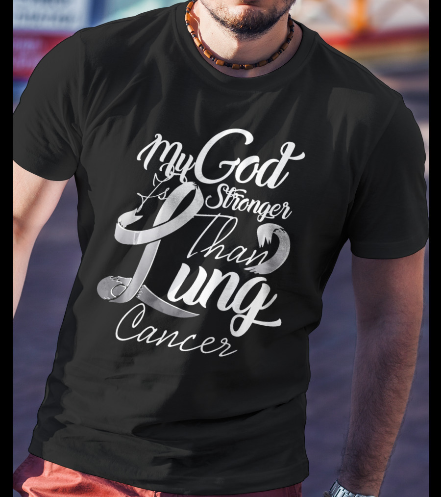 My God Is Stronger Than Lung Cancer Vintage T-Shirt