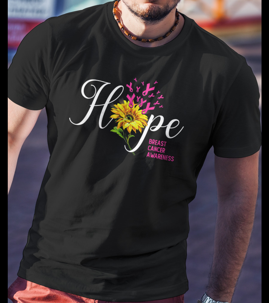 Hope Sunflower Breast Cancer Awareness T-Shirt