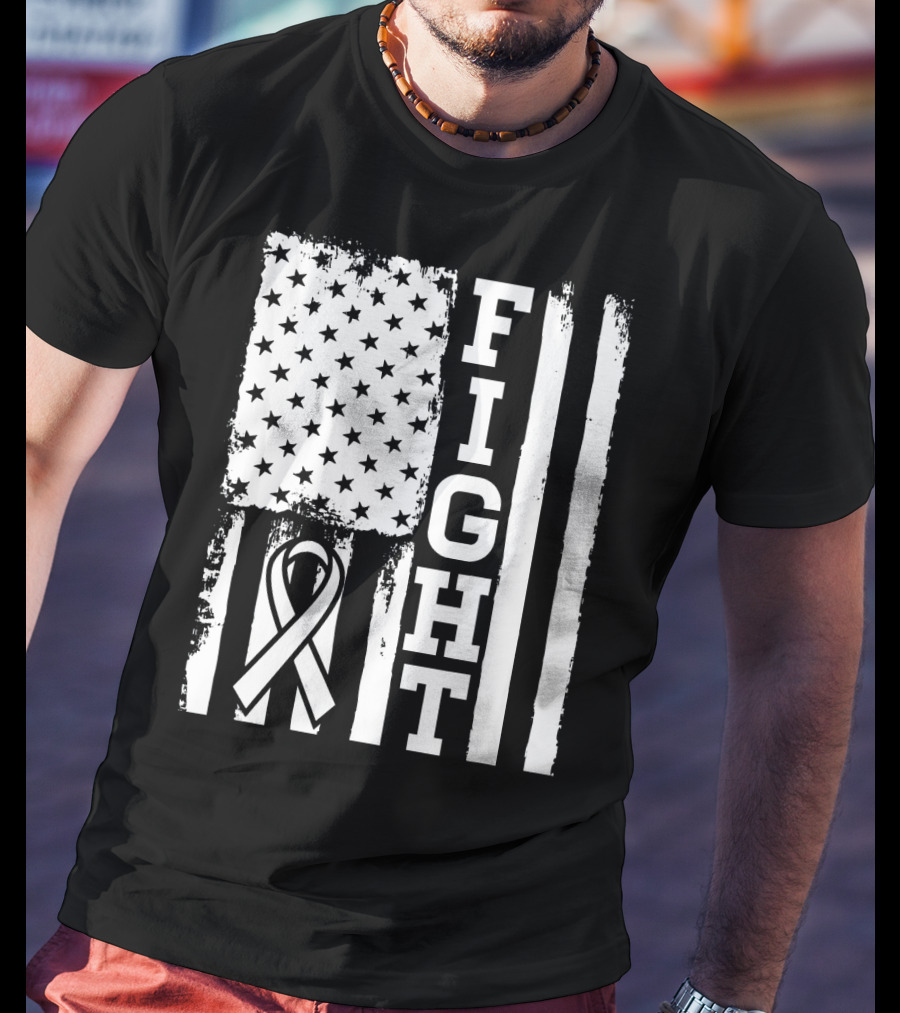 Fight Flag For Lung Cancer Awareness T-Shirt