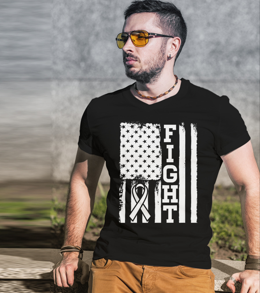 Fight Flag For Lung Cancer Awareness T-Shirt