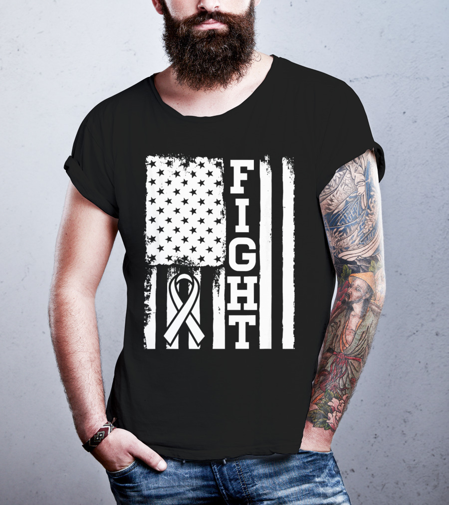 Fight Flag For Lung Cancer Awareness T-Shirt