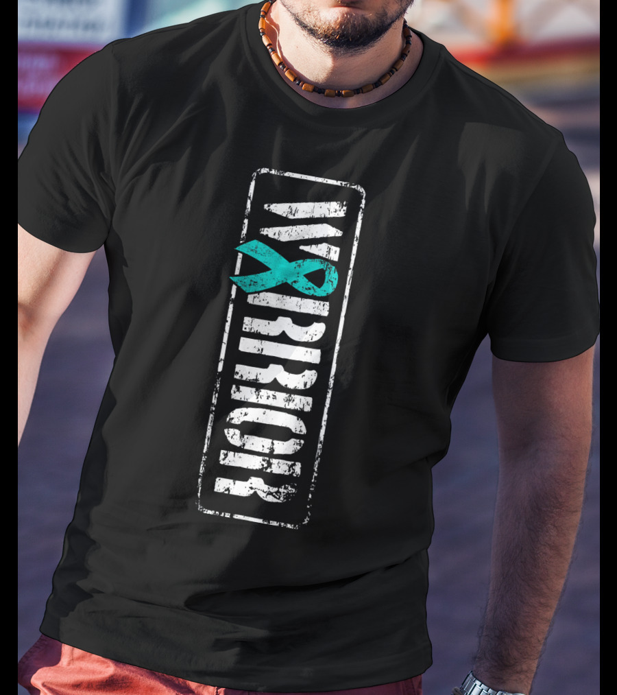 Ovarian Cancer Awareness Warrior Teal T-Shirt
