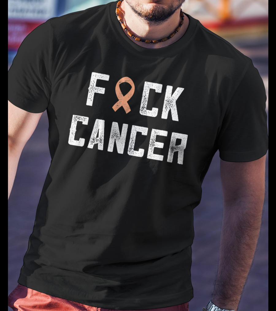 Fck Cancer Endometrial Cancer Uterine Awareness T-Shirt