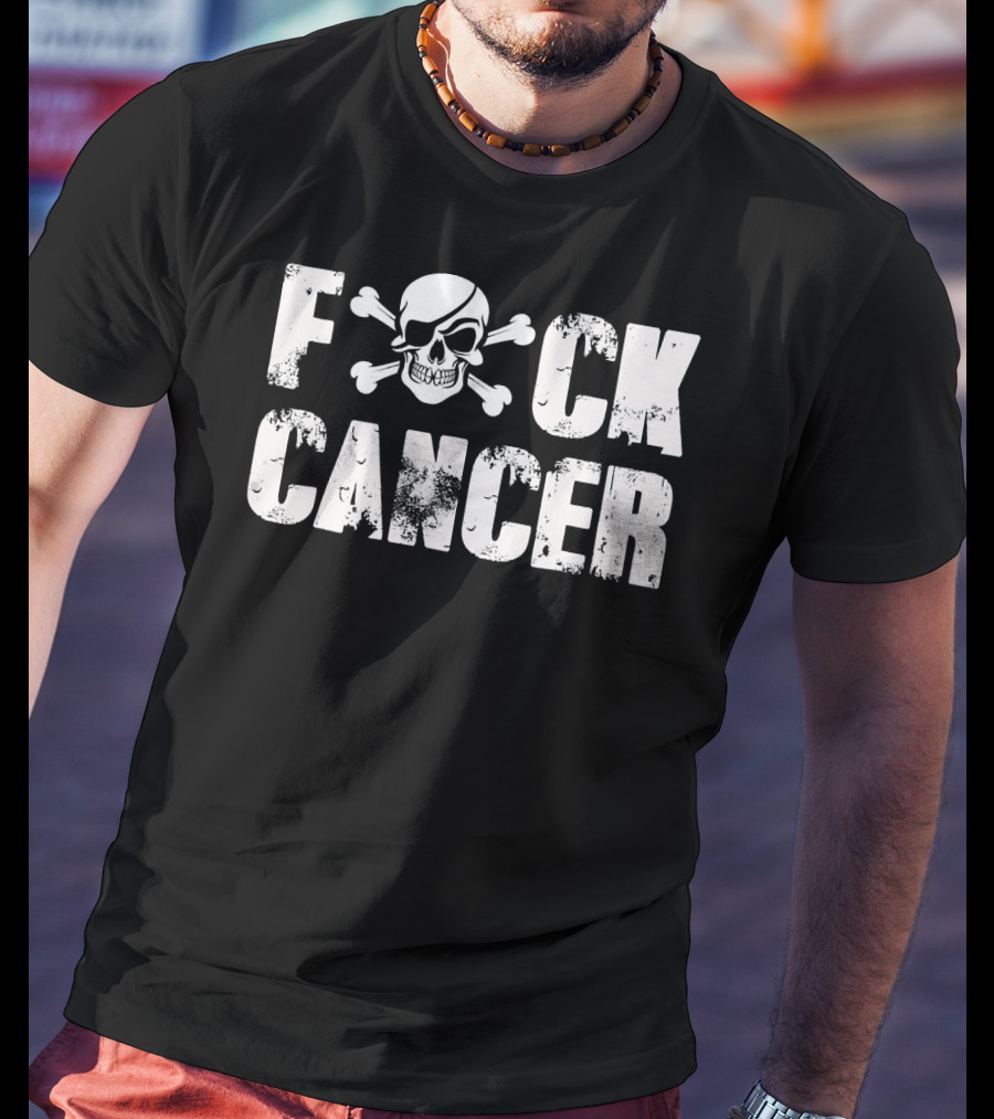 Fck Cancer Skull Crossbones Fight Back Cancer Support T-Shirt