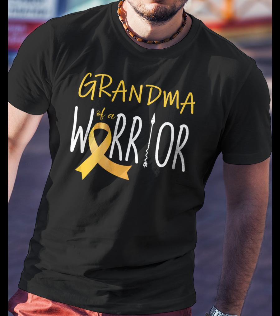 Grandma Of A Warrior Childhood Cancer Awareness T-Shirt