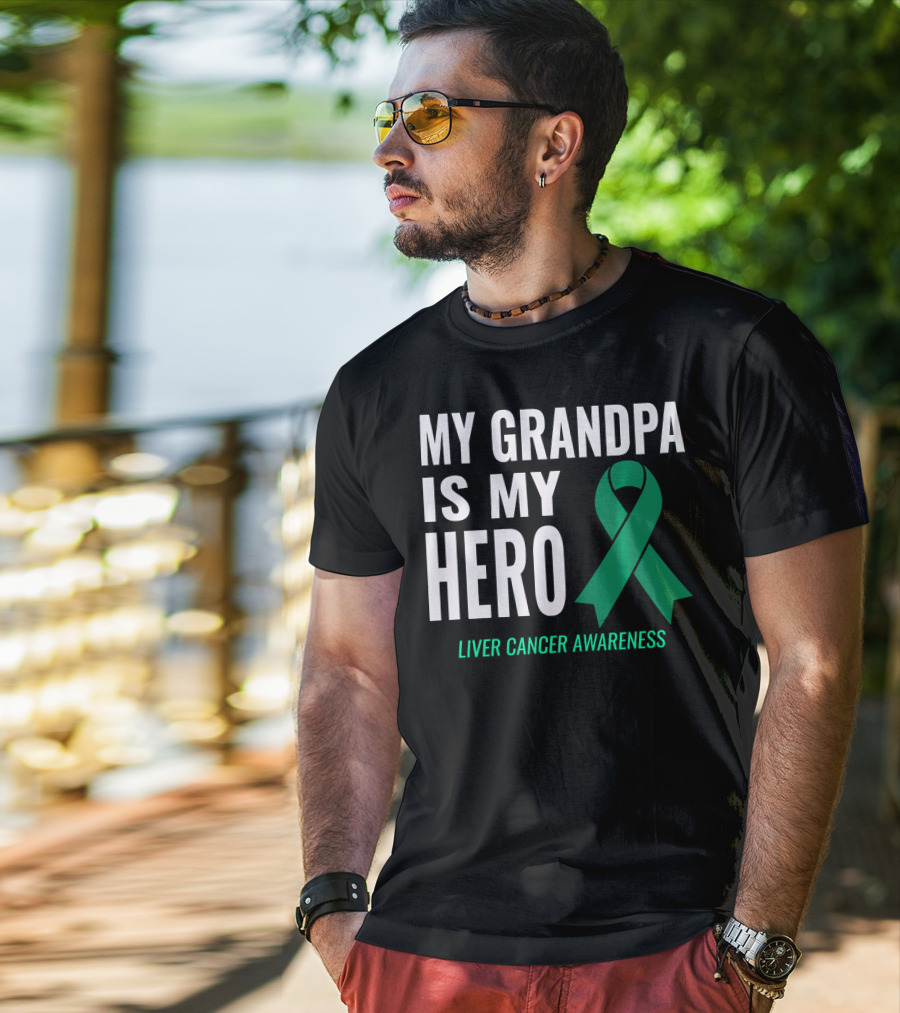 My Grandpa Is My Hero Liver Cancer Awareness T-Shirt