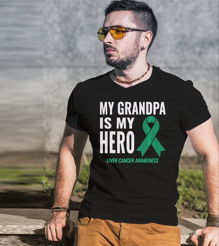 My Grandpa Is My Hero Liver Cancer Awareness T-Shirt
