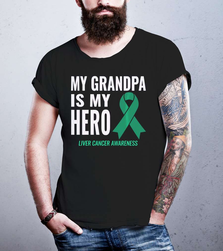 My Grandpa Is My Hero Liver Cancer Awareness T-Shirt
