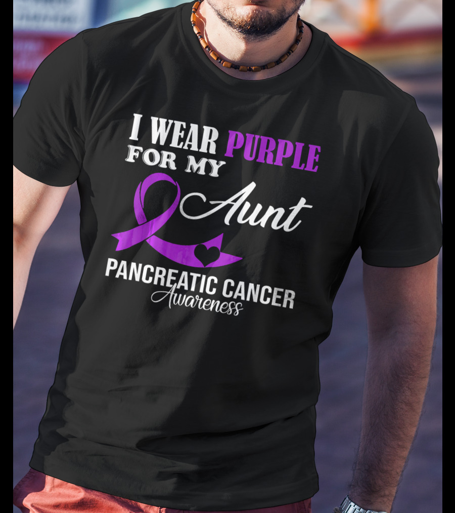 I Wear Purple For My Aunt Pancreatic Cancer Awareness T-Shirt