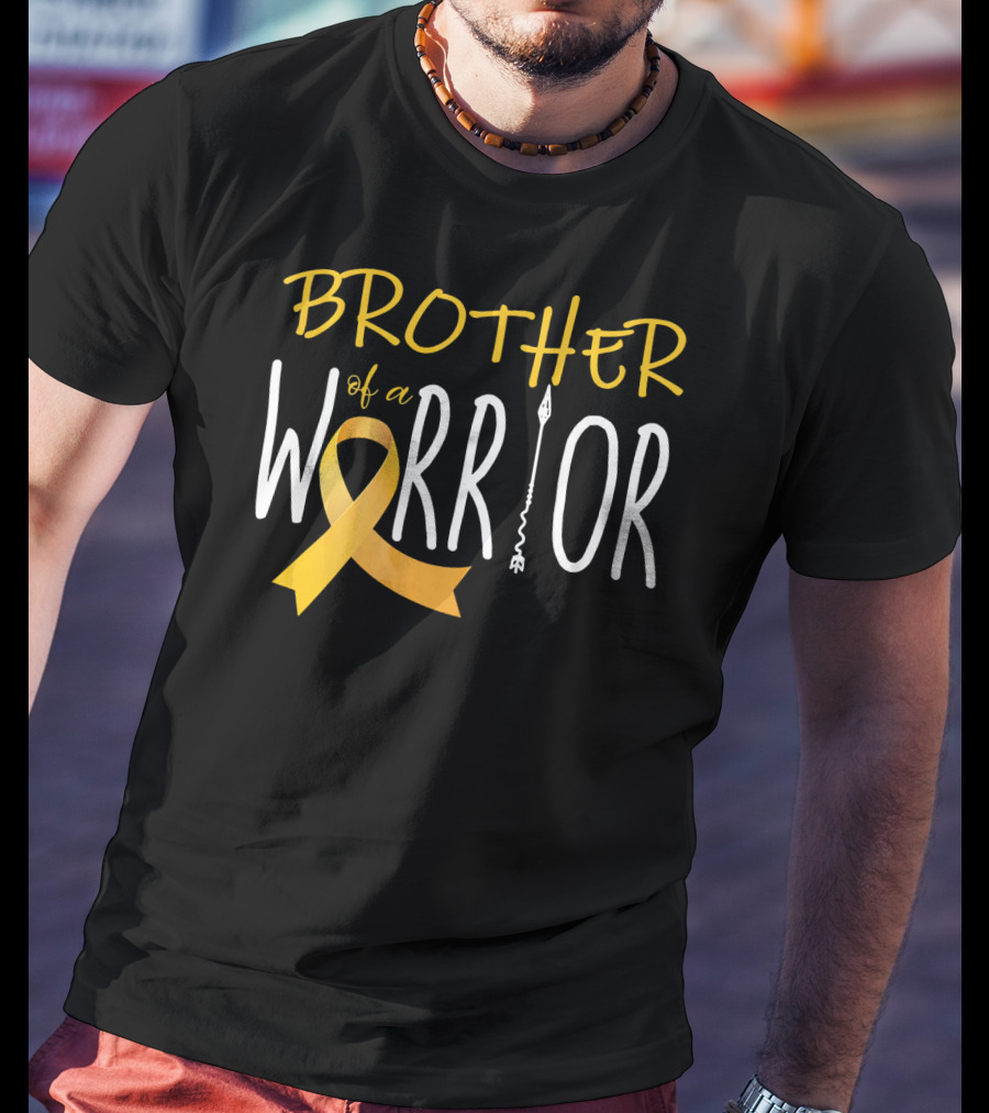 Brother Of A Warrior Childhood Cancer Awareness T-Shirt