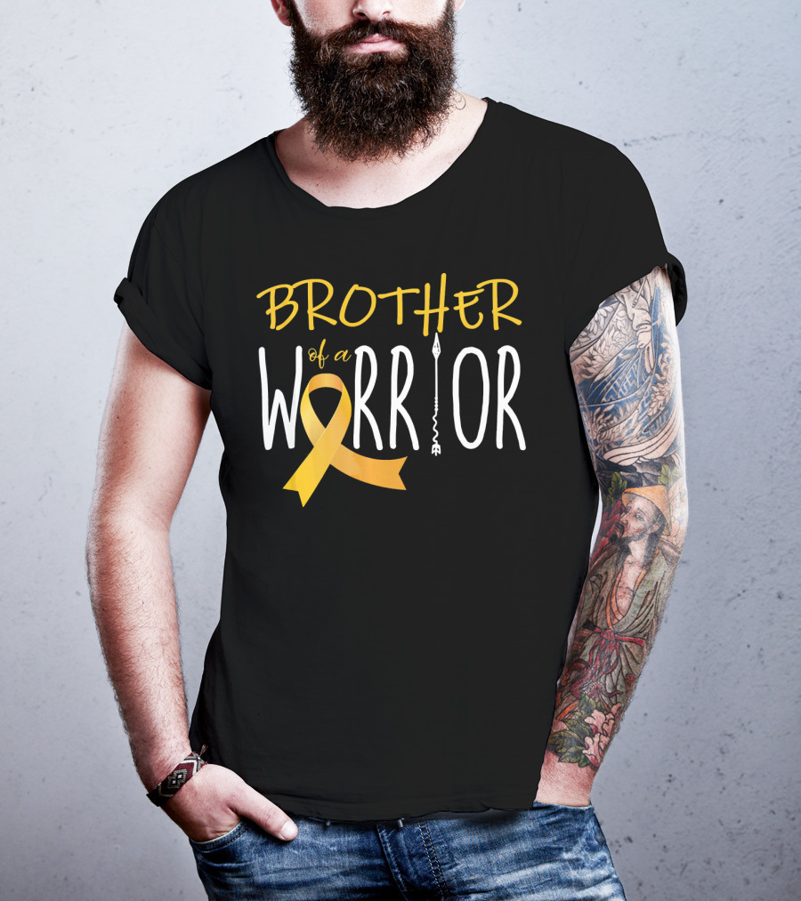 Brother Of A Warrior Childhood Cancer Awareness T-Shirt