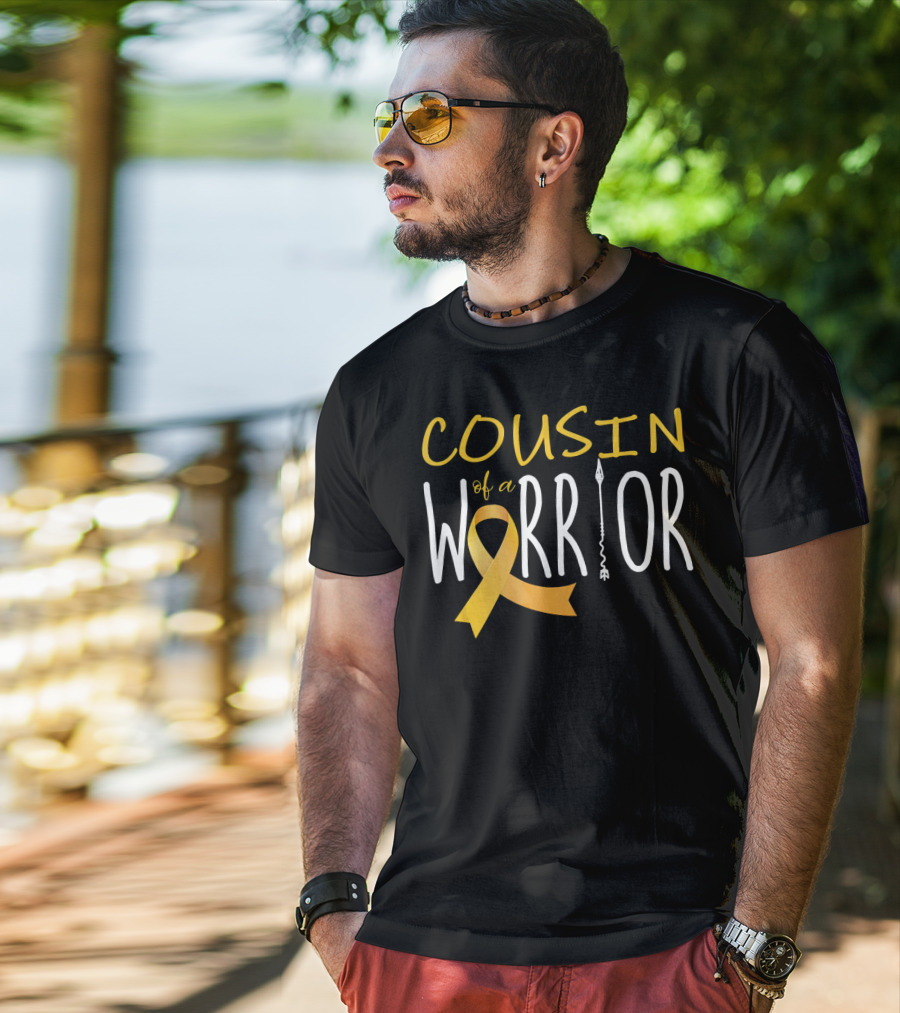 Cousin Of A Warrior Childhood Cancer Awareness T-Shirt