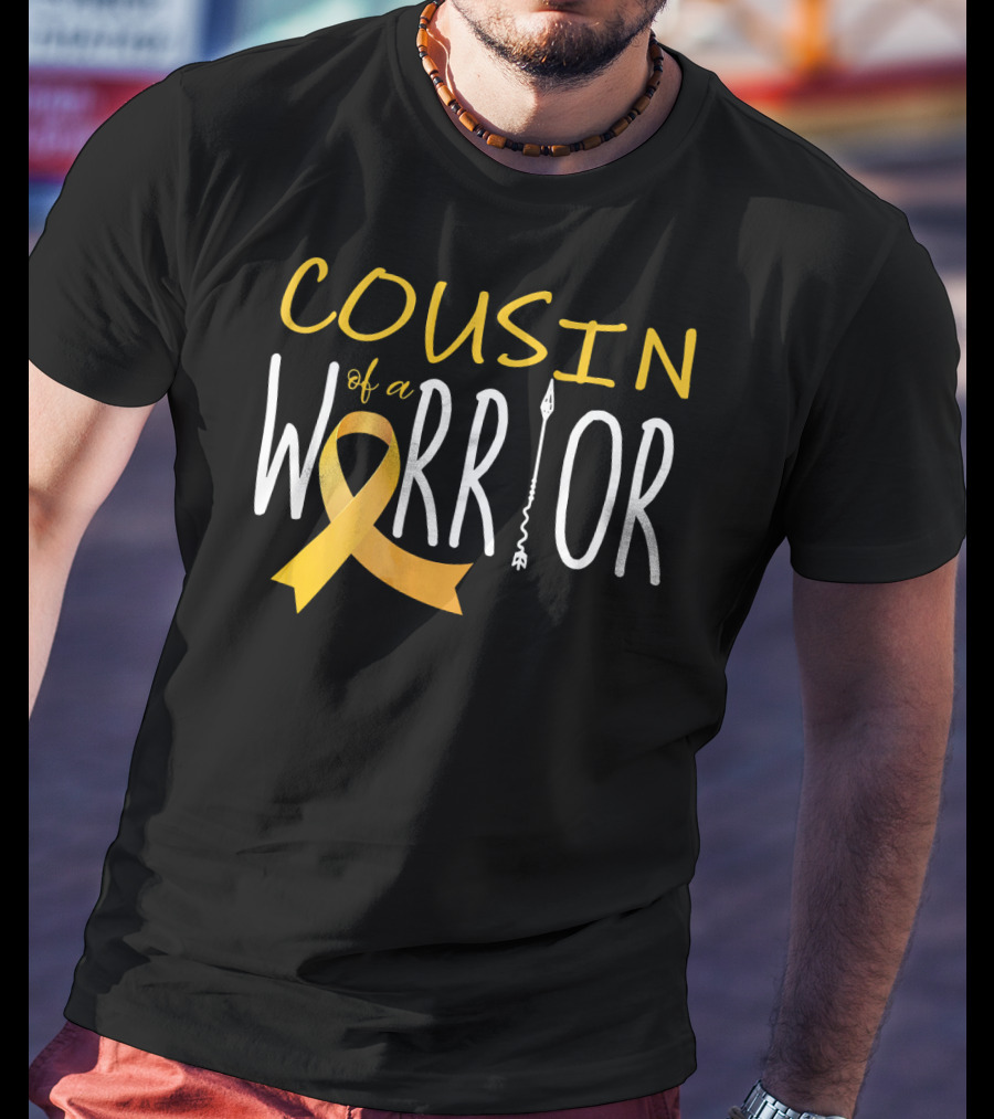 Cousin Of A Warrior Childhood Cancer Awareness T-Shirt
