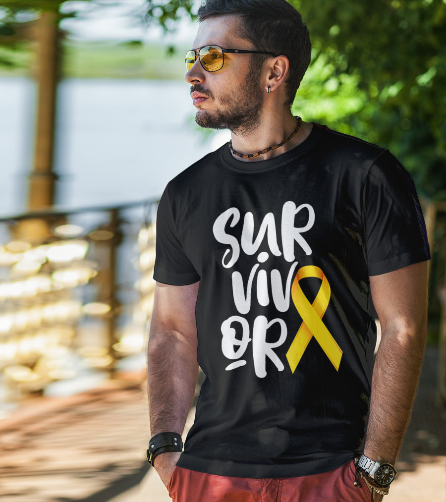Sarcoma Bone Cancer Survivor Yellow T-Shirt