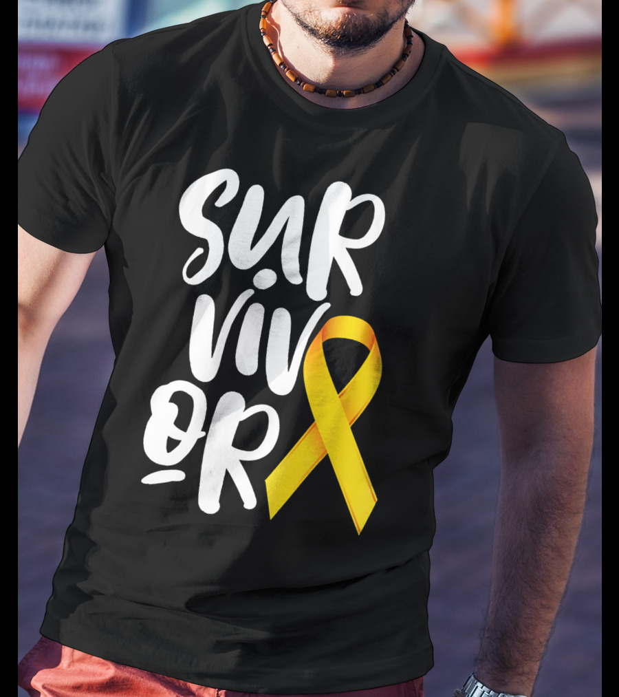 Sarcoma Bone Cancer Survivor Yellow T-Shirt