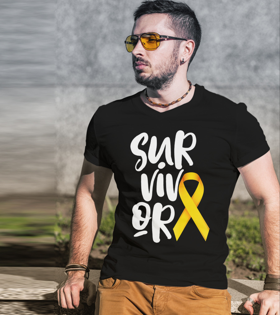 Sarcoma Bone Cancer Survivor Yellow T-Shirt