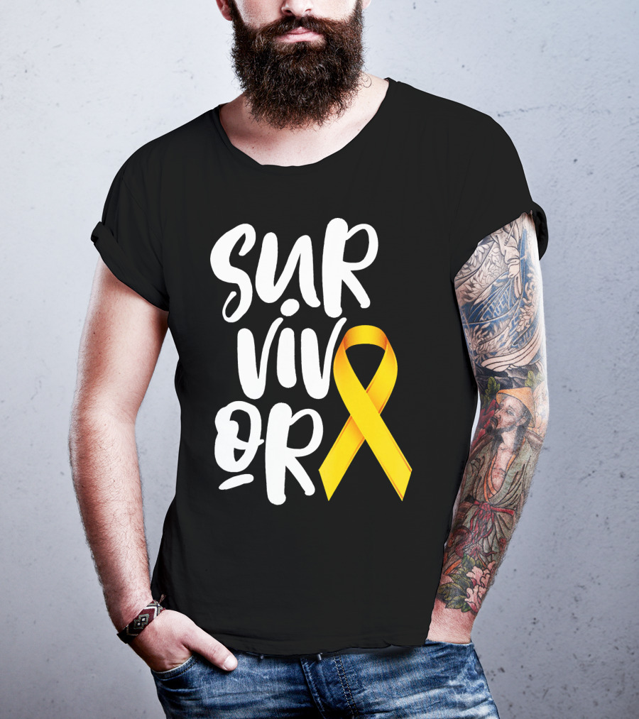 Sarcoma Bone Cancer Survivor Yellow T-Shirt