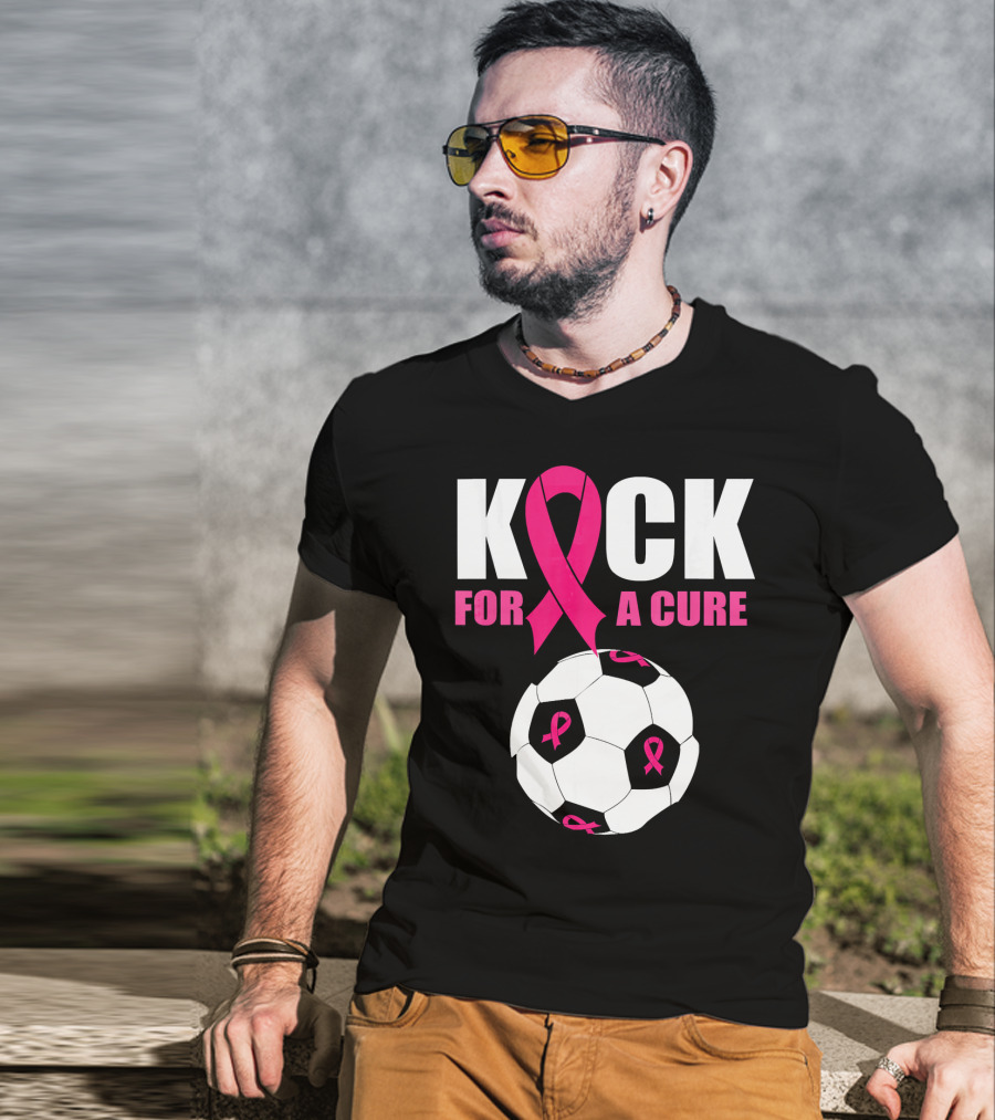 Kick For A Cure Soccer Ball Pink T-Shirt