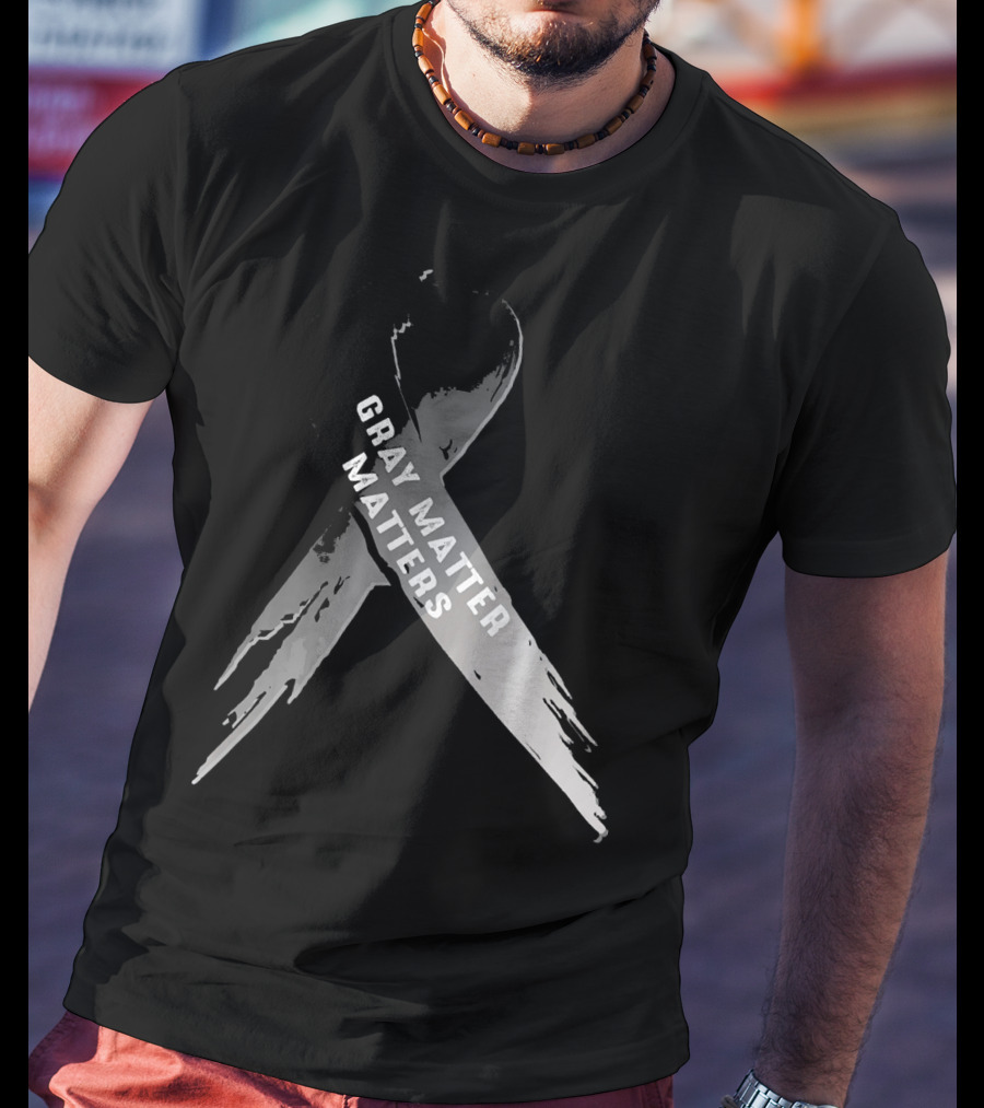 Gray Matter Matters National Brain Tumor Cancer Awareness T-Shirt