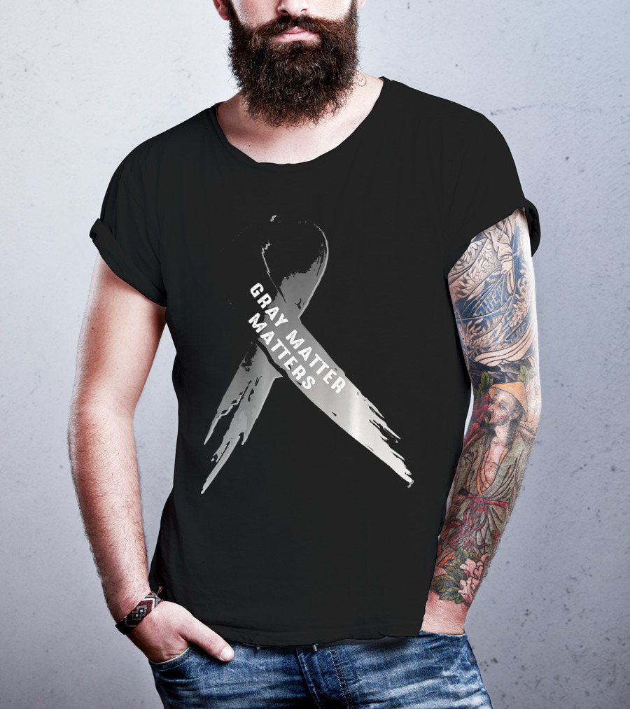 Gray Matter Matters National Brain Tumor Cancer Awareness T-Shirt