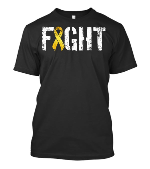 Fight Childhood Cancer Yellow Ribbon Military Style Go T-Shirt