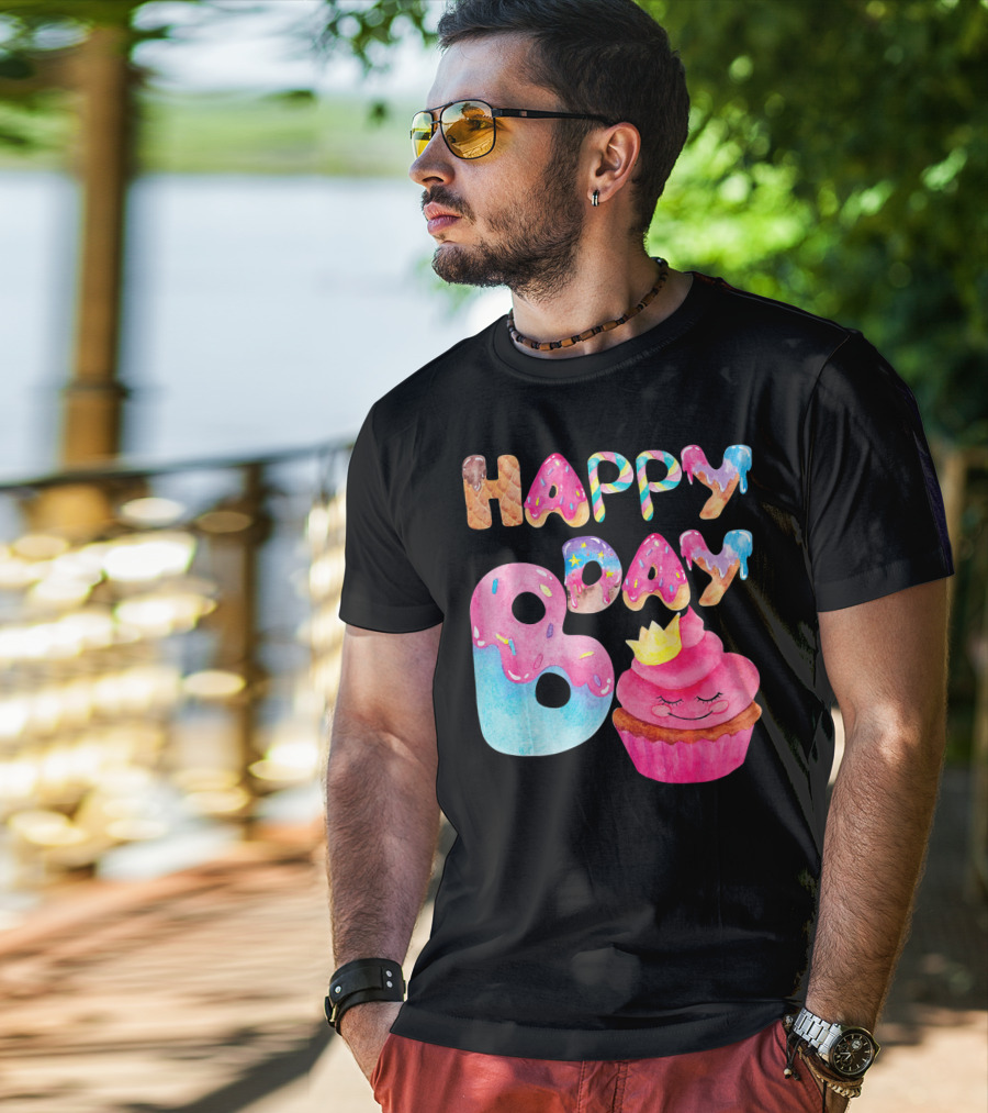 Happy Bday Cupcake Donut Themed Birthday T-Shirt