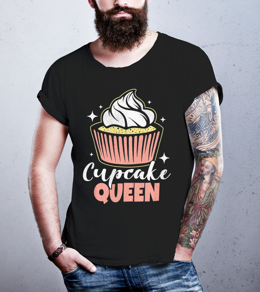 Cupcake Queen Vintage Fun Baking Food T-Shirt