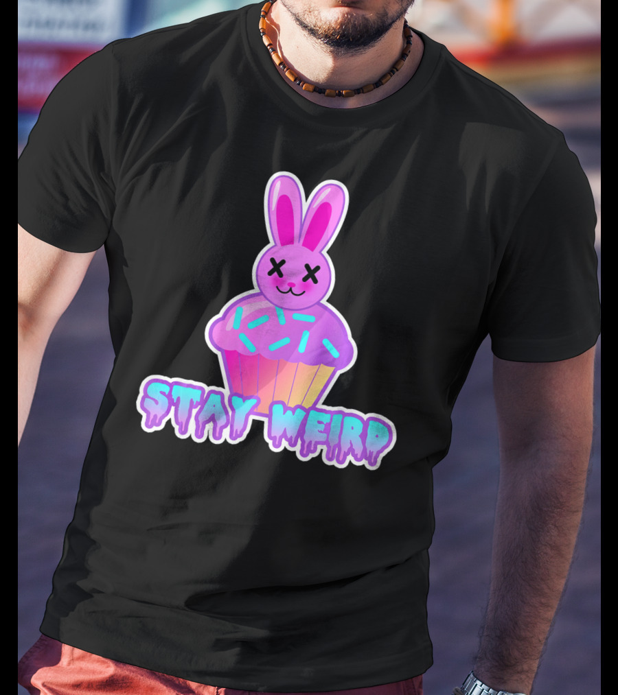 Stay Weird Pastel Goth Doom Bunny Cupcake T-Shirt