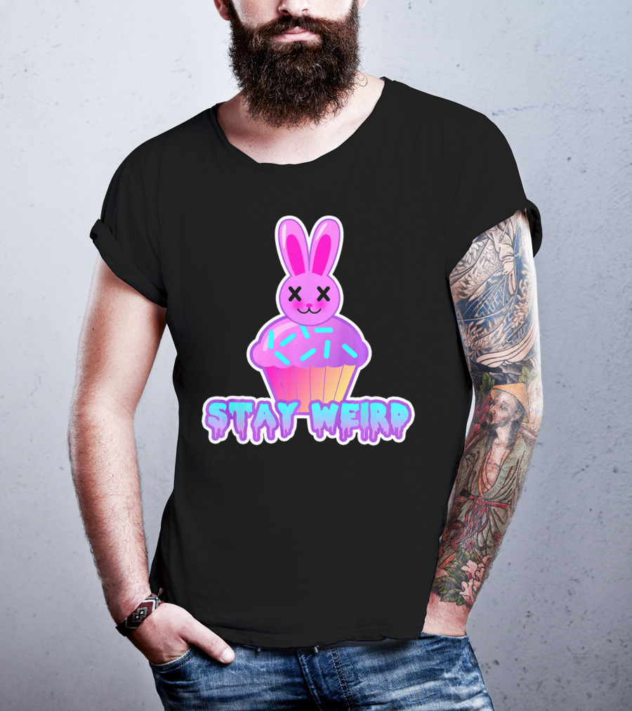 Stay Weird Pastel Goth Doom Bunny Cupcake T-Shirt
