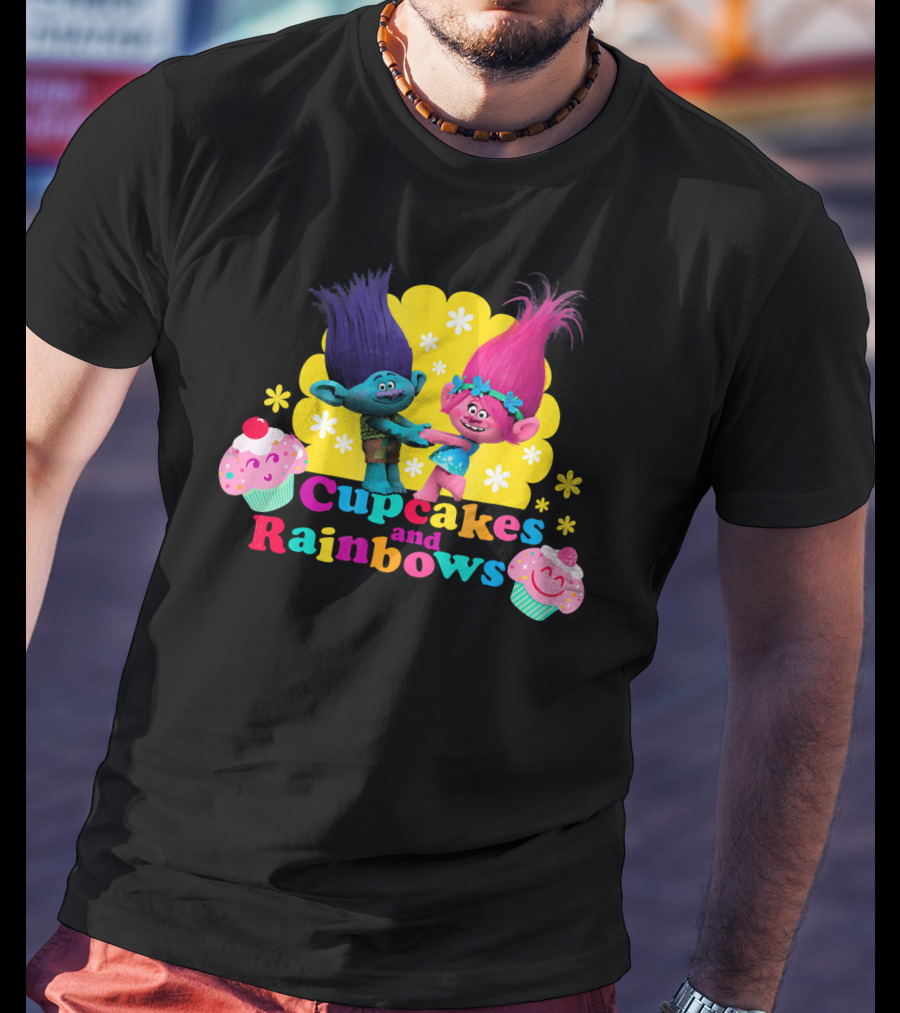 DreamWorks Trolls Cupcakes And Rainbows Branch And Poppy T-Shirt