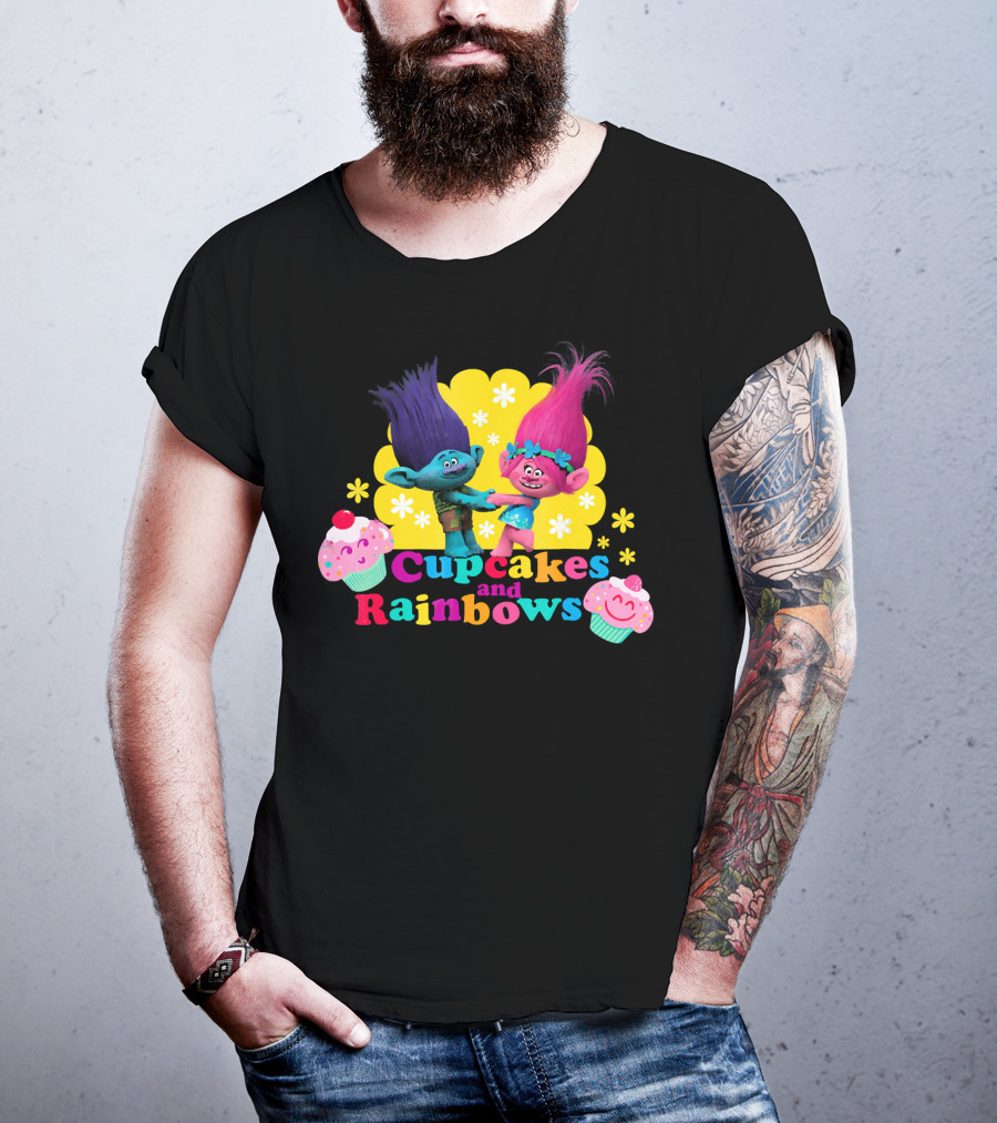 DreamWorks Trolls Cupcakes And Rainbows Branch And Poppy T-Shirt