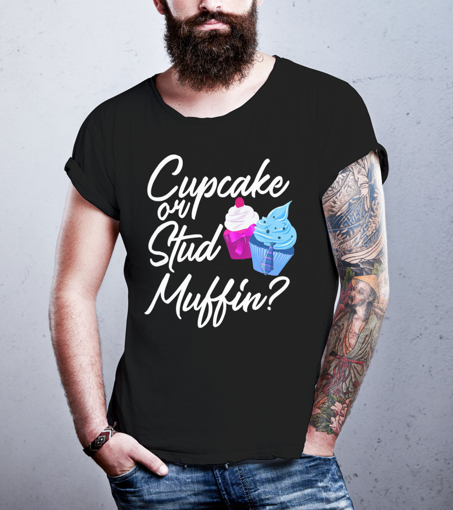 Cupcake Or Stud Muffin Gender Reveal Boy T-Shirt