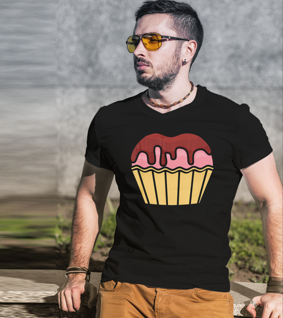 Cool Chocolate Dripping Halloween Cupcake T-Shirt