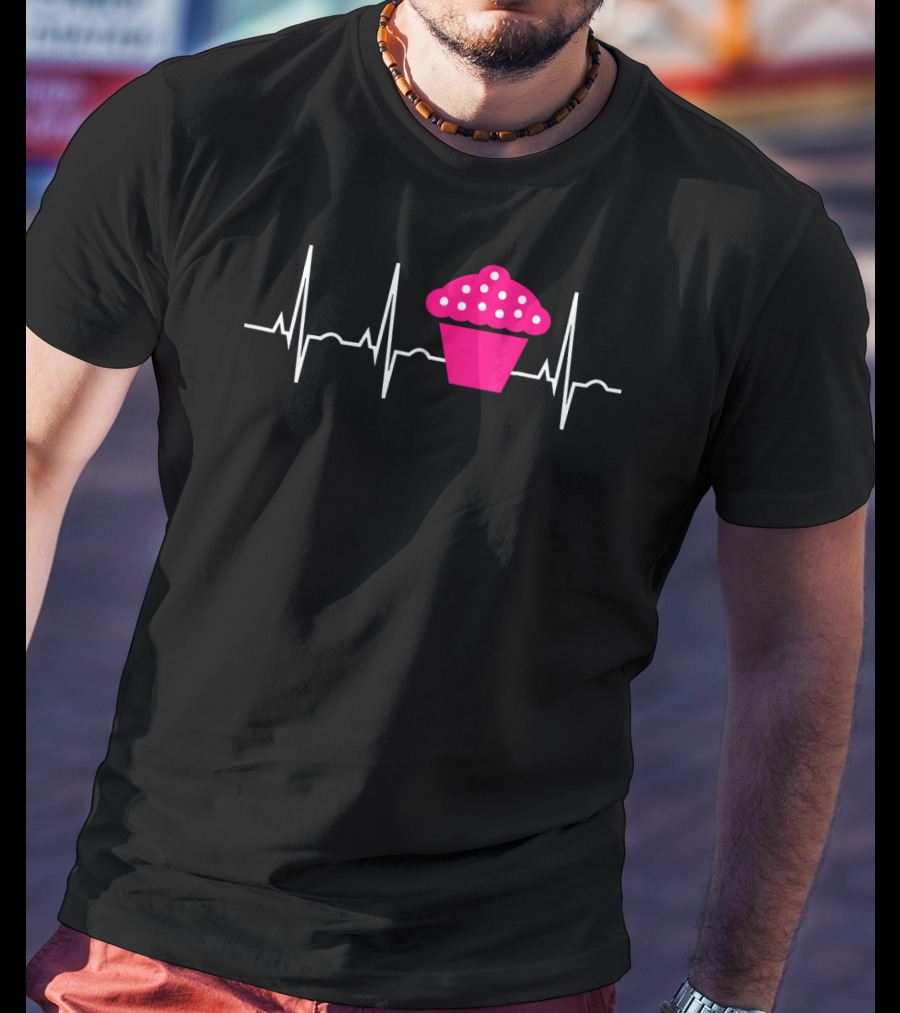 Cupcake Heartbeat Pulse T-Shirt