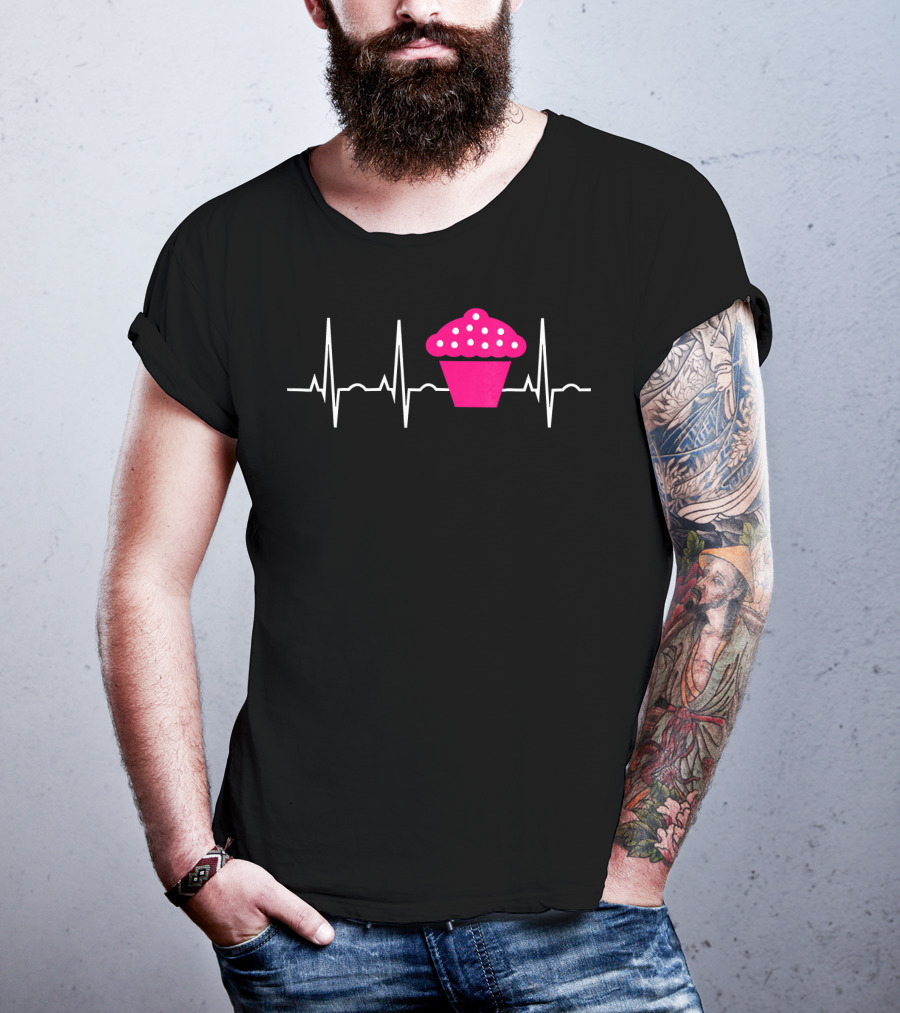 Cupcake Heartbeat Pulse T-Shirt