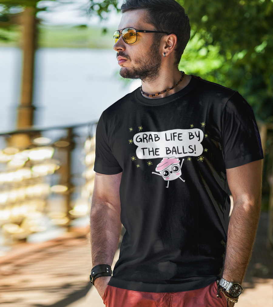 Grab Life By The Balls Good Advice Cupcake Cute Starry Character T-Shirt