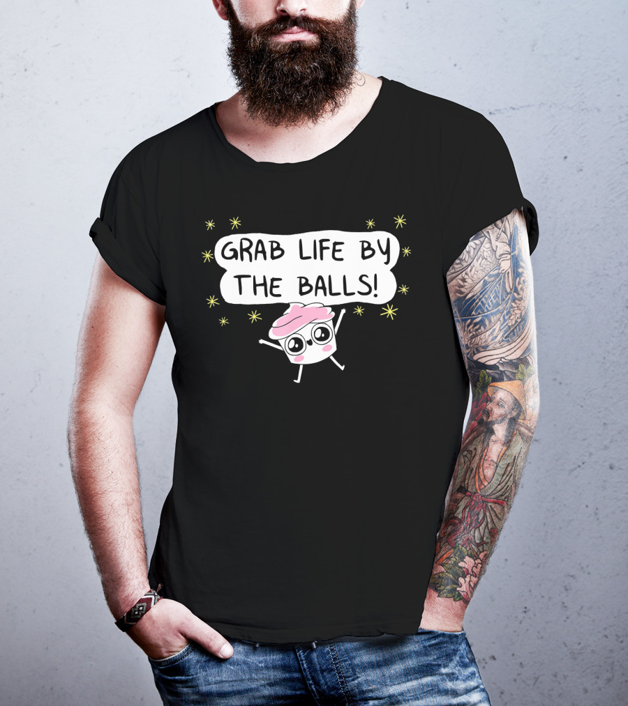 Grab Life By The Balls Good Advice Cupcake Cute Starry Character T-Shirt