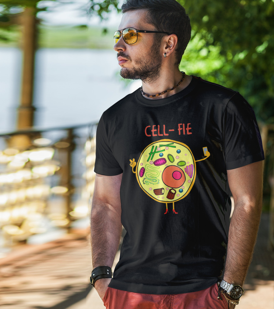 CELL-FIE Funny Science Biology Humor T-Shirt