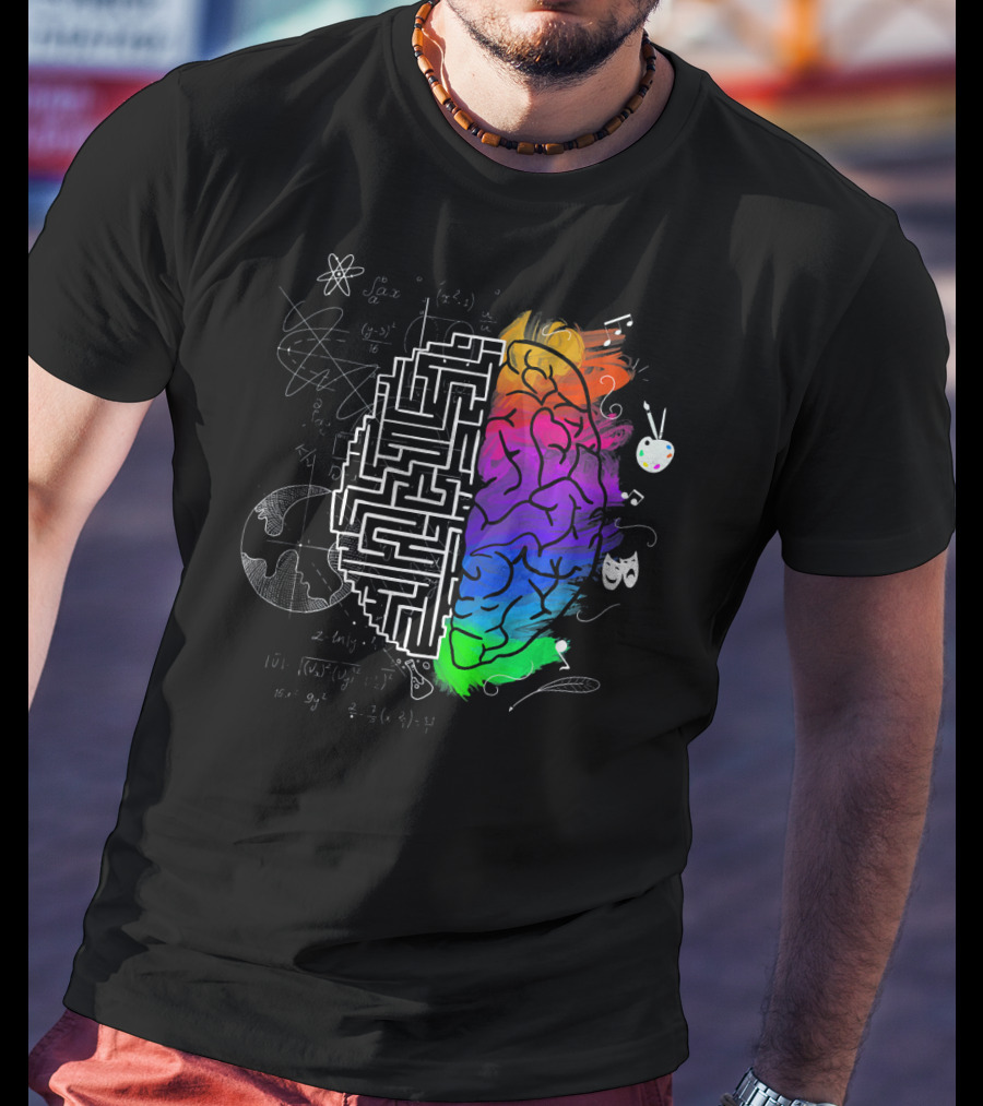 Colorful Brain Science Physics Art Music Mathematics Creativity T-Shirt