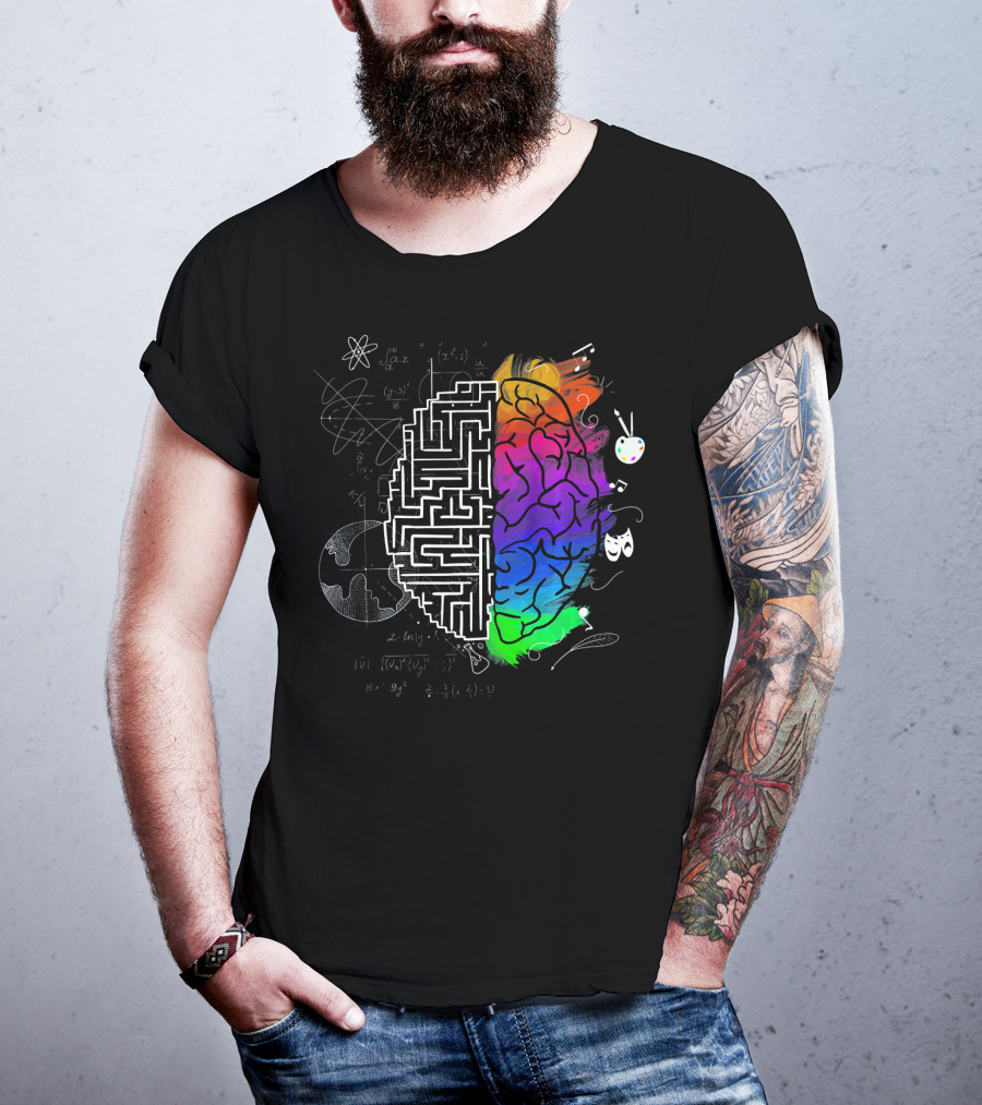 Colorful Brain Science Physics Art Music Mathematics Creativity T-Shirt