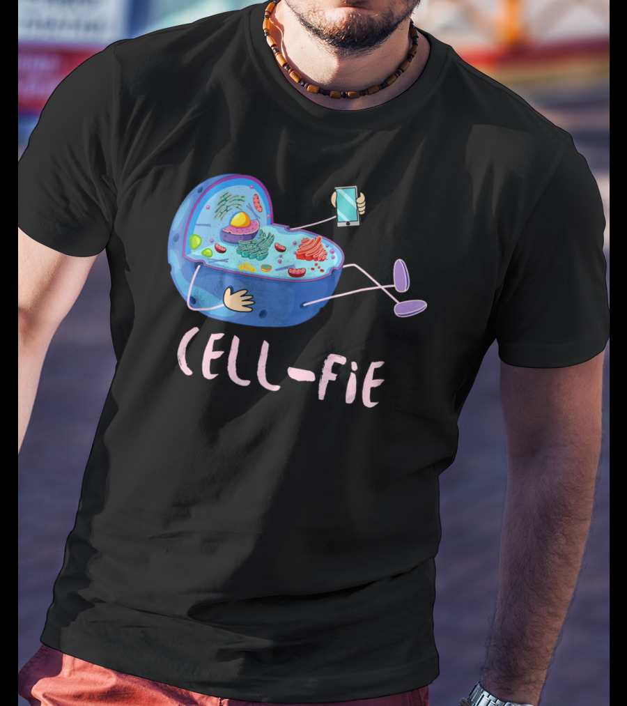 Cell Fie Funny Science Biology Teacher Cell Phone Concept T-Shirt