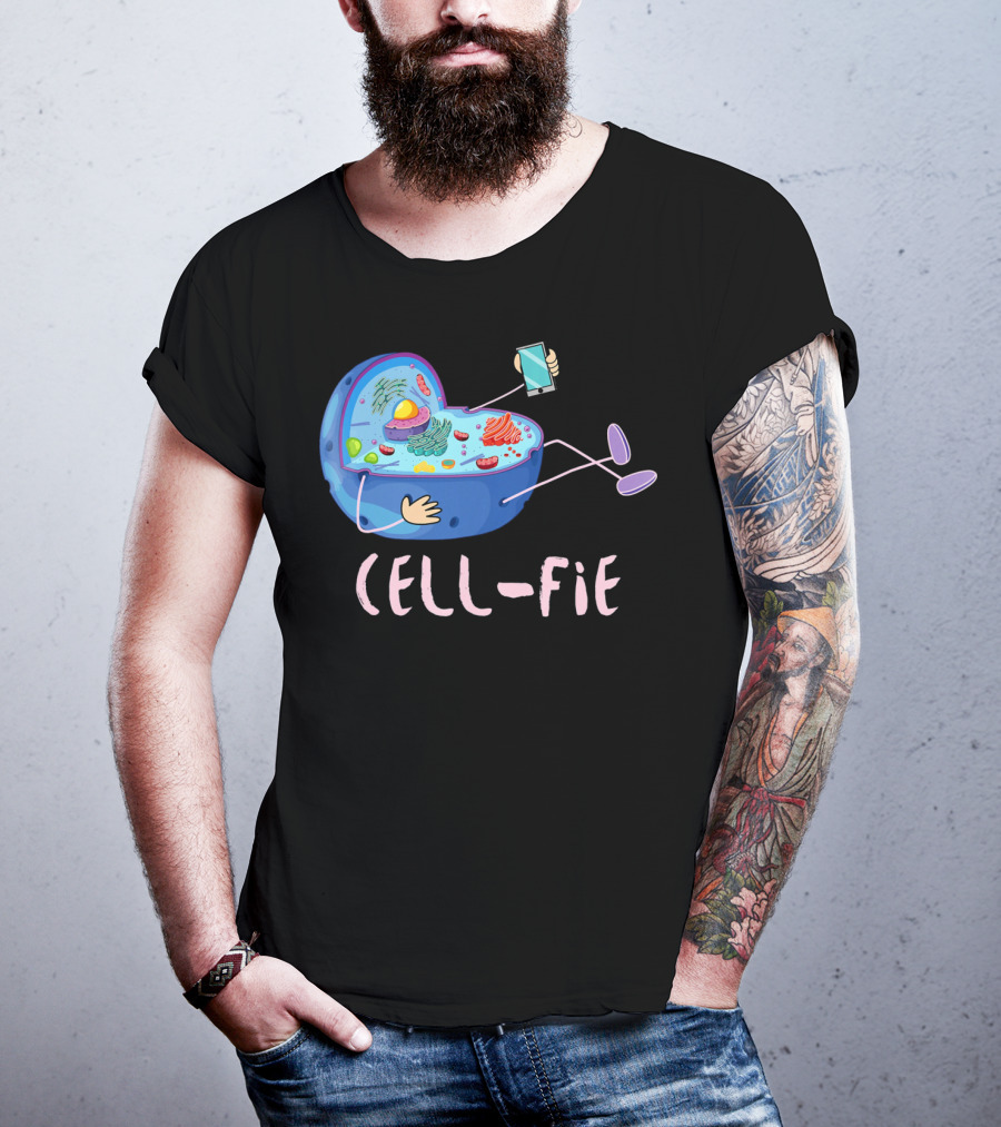 Cell Fie Funny Science Biology Teacher Cell Phone Concept T-Shirt