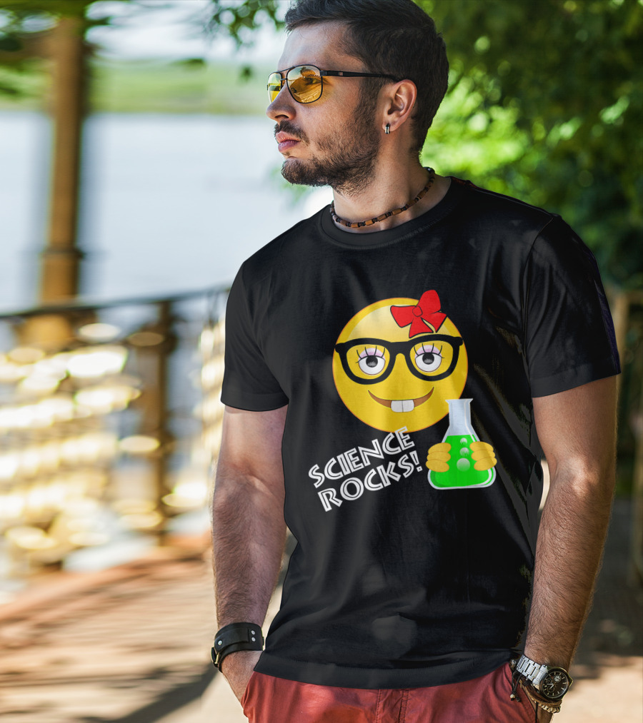 Science Rocks Emoji Chemistry Girl T-Shirt