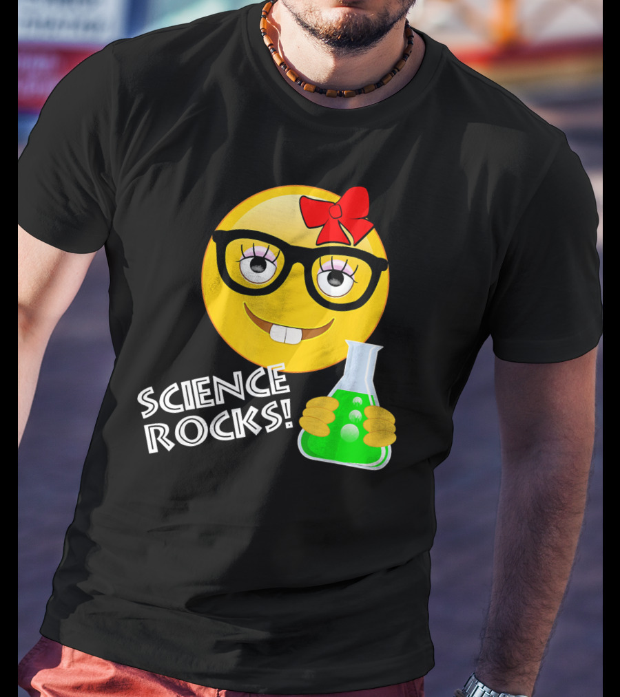 Science Rocks Emoji Chemistry Girl T-Shirt
