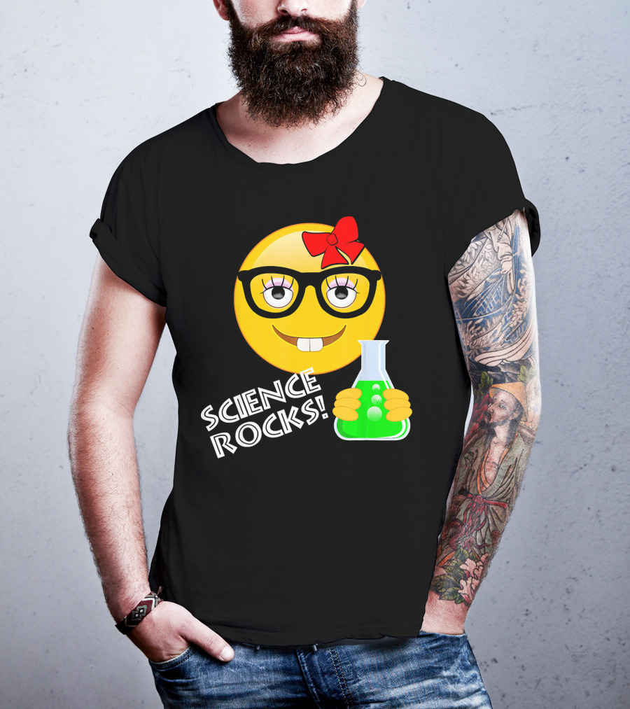 Science Rocks Emoji Chemistry Girl T-Shirt