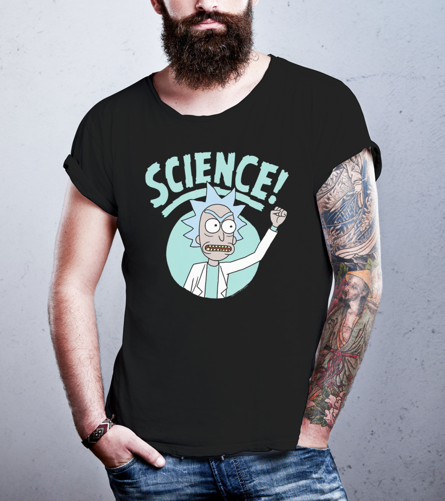 Rick And Morty Science Punch Fist Raised T-Shirt