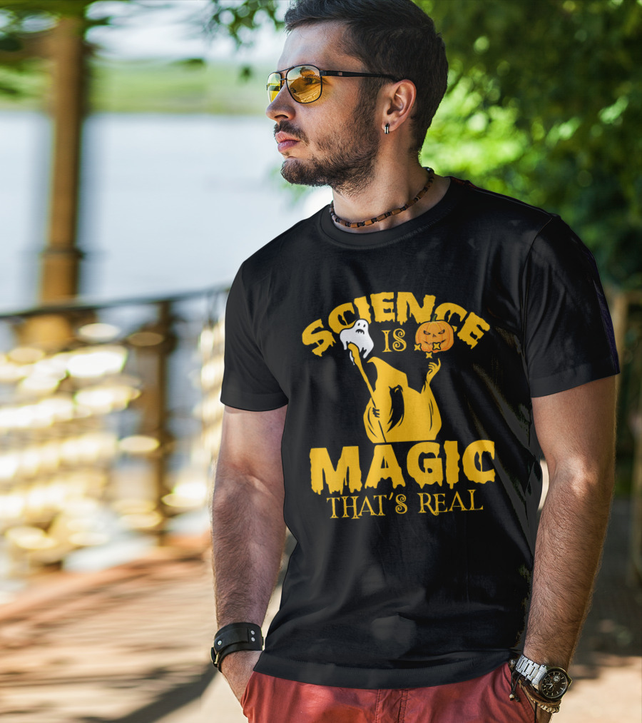 Science Is Magic That's Real Halloween Ghost Pumpkin T-Shirt
