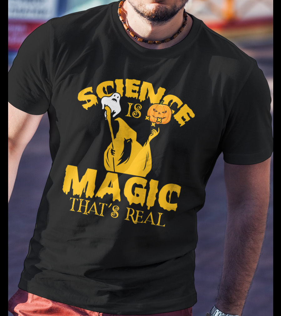 Science Is Magic That's Real Halloween Ghost Pumpkin T-Shirt